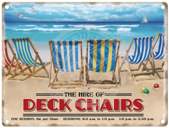 Hire of Deckchairs metal sign