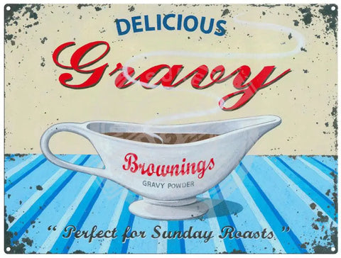 Delicious Gravy by Martin Wiscombe metal sign