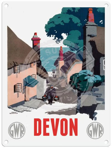 GWR Devon village metal sign