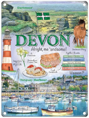 Devon places of interest metal sign