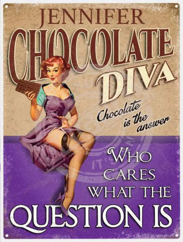 Chocolate Diva Personalised metal sign