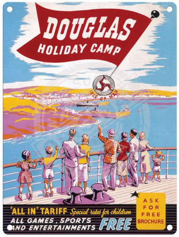 Douglas Holiday Camp Isle of Man retro metal sign