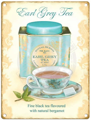 Earl Grey Tea metal sign