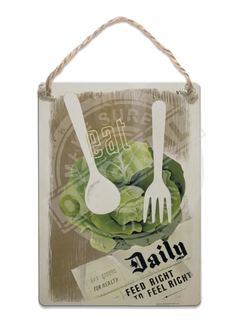 Eat Daily Fridge Magnet Metal Signs