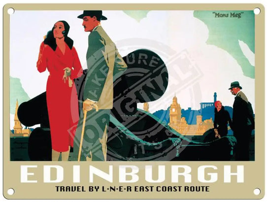 Edinburgh travel by LNER metal sign