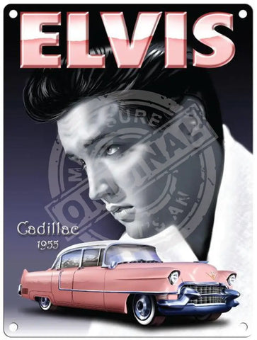 Elvis Pink Cadillac metal sign