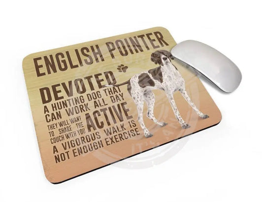 English Pointer Dog characteristics mouse mat.