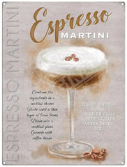 Espresso Martini recipe metal sign