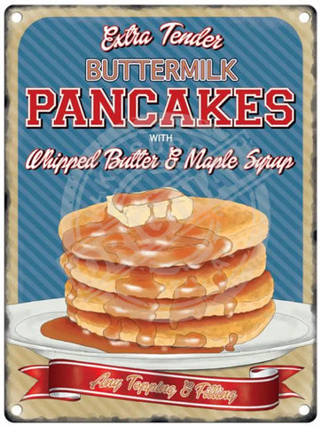 Pancakes metal sign