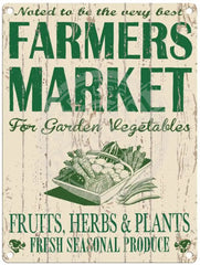 Farmers Market metal sign