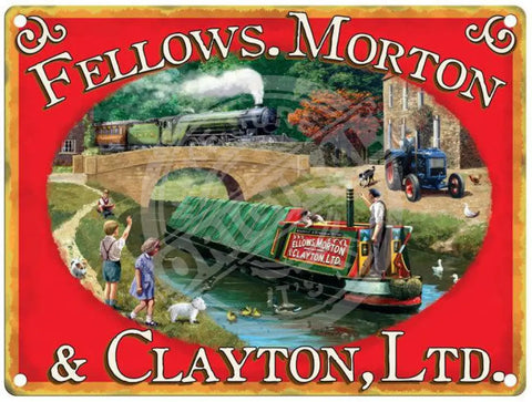 Fellow Morton barge metal sign