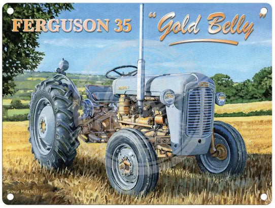 Ferguson 35 gold belly metal sign