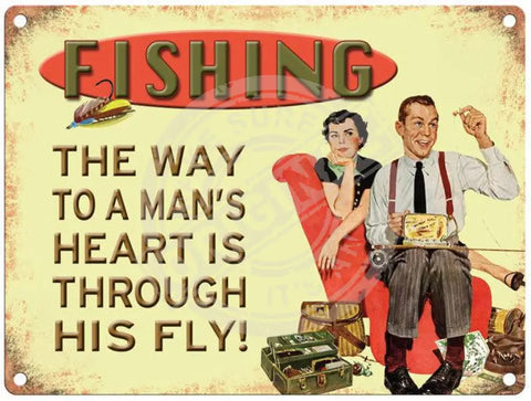 Fishing metal sign