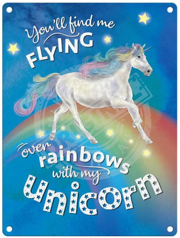 Unicorn metal sign