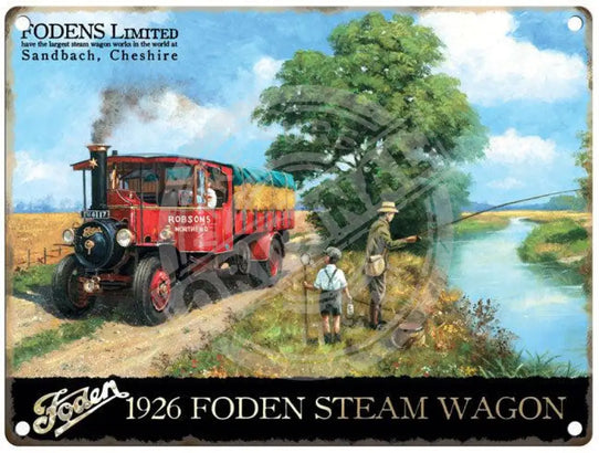 Foden Steam Wagon metal sign