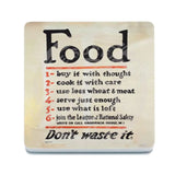 Food don't waste it coaster