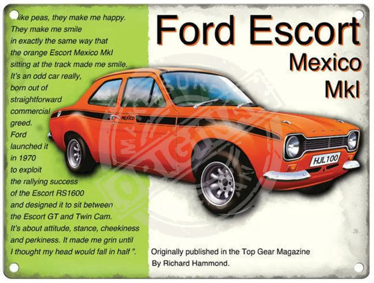 Ford Escort Mexico MK1 metal sign