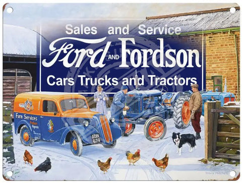 Ford & Fordson Tractor by Trevor Mitchell metal sign