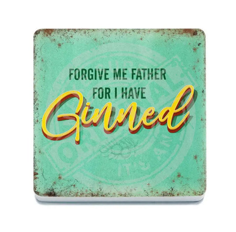 Forgive me father for i have ginned metal fridge magnet