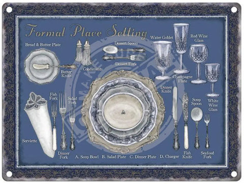 Formal Place Settings Metal Signs