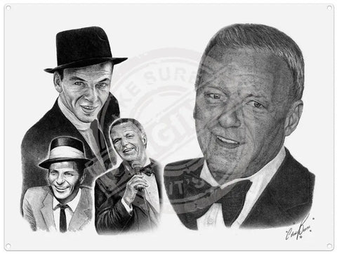 Frank Sinatra illustrations by Chris Burns metal sign