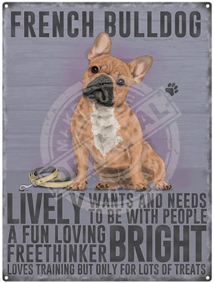 French Bulldog Metal Signs