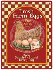 Fresh Farm Eggs Metal Signs