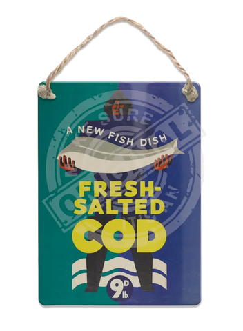 Fresh Salted Cod Fridge Magnet Metal Signs