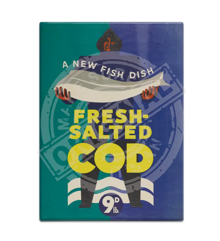 Fresh Salted Cod Fridge Magnet Metal Signs