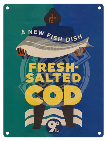 Fresh Salted Cod Fridge Magnet Metal Signs