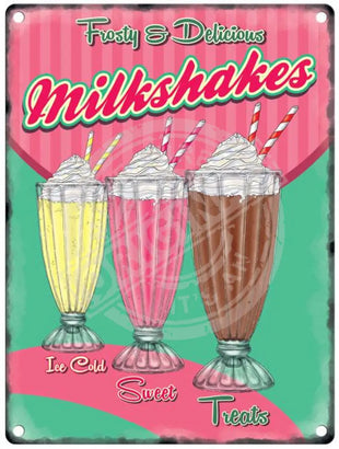 Frosty & Delicious Milkshakes Metal Signs