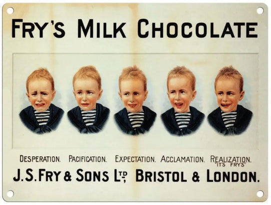 Fry’s Milk Chocolate 5 Boys Metal Signs