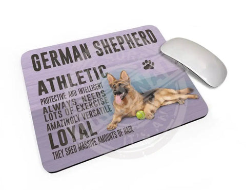 German Shepherd Dog characteristics mouse mat.