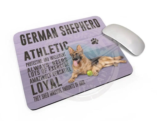 German Shepherd Dog characteristics mouse mat.