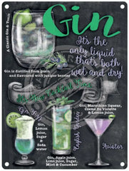 Gin Metal Signs