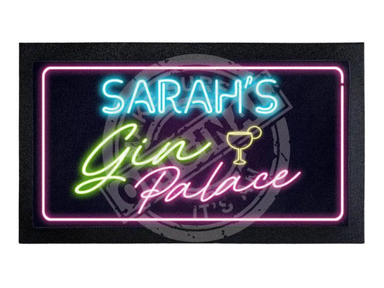 Gin Palace neon look Personalised Bar Runner