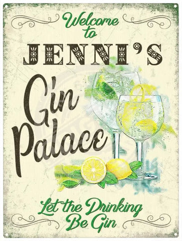 Personalised Gin Palace metal sign