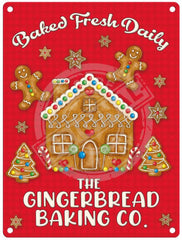 The gingerbread baking company christmas metal sign