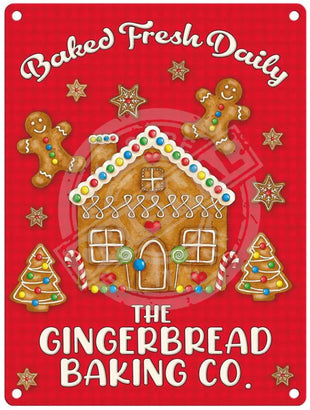 The gingerbread baking company christmas metal sign