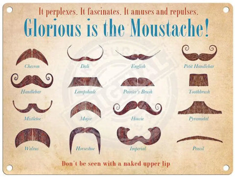 Glorious Moustache - Martin Wiscombe Metal Signs