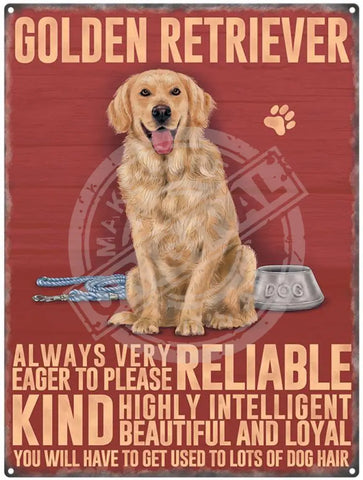 Golden Retriever Metal Signs