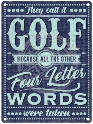 Golf Four Letter Words Metal Signs