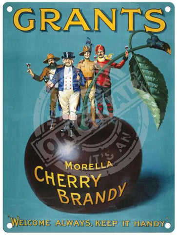 Grants Cherry Brandy Metal Signs