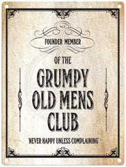 Grumpy Old Mens Club Metal Signs