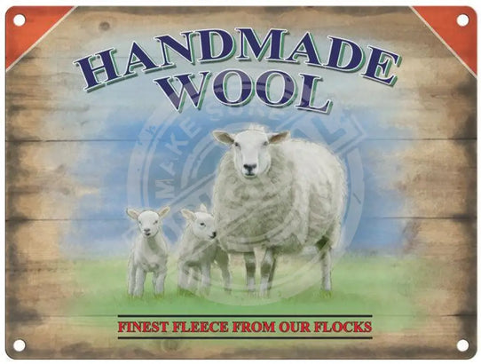 Handmade Wool Metal Signs