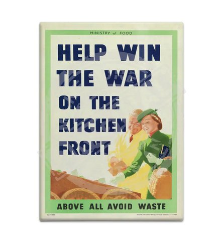 Help Win The War On Kitchen Front Fridge Magnet Metal Signs