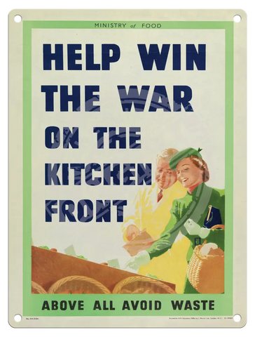 Help Win The War On Kitchen Front Fridge Magnet Metal Signs