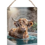 HIGHLAND CREW - Bath time Dangler Metal Signs