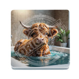 HIGHLAND CREW - Bath time Melamine Coaster Metal Signs