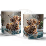 HIGHLAND CREW - Bath time Mug Metal Signs